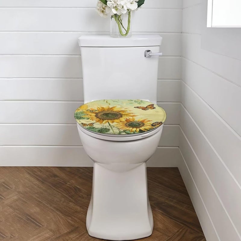 Flashideas Sunflower Toilet Cover Seat Soft Plush Seat Covers Tank Lip Covers Easy to Clean Bathroom Decoration Accessories Fits Most Toilet Tanks & Lids - Image 2